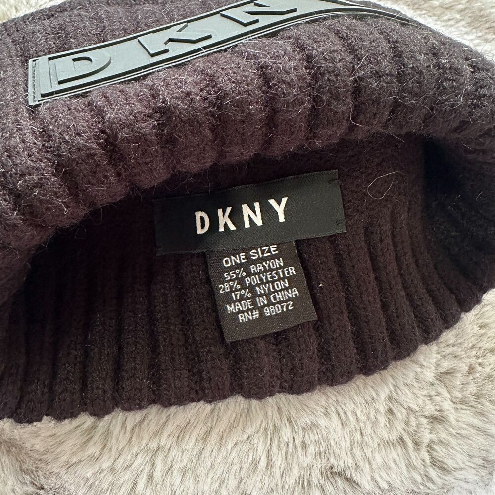 Dkny Logo Patch Rayon Beanie - image 2